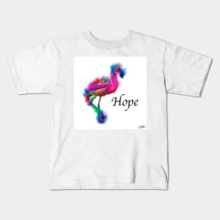 Hope - Prancing Flamingo Abstract Kids T-Shirt